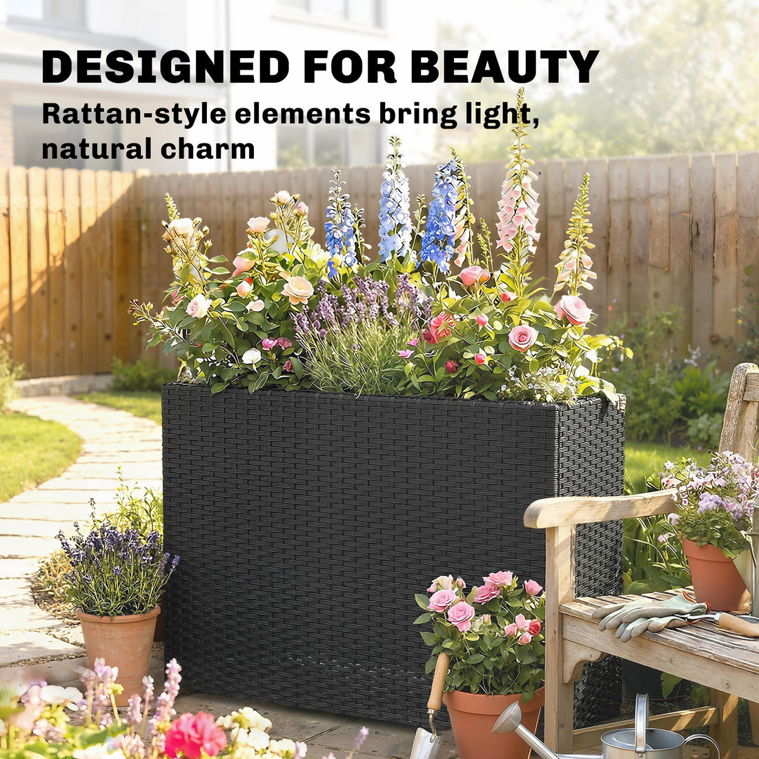 Garden Box — Tall Woven Planter with Liner