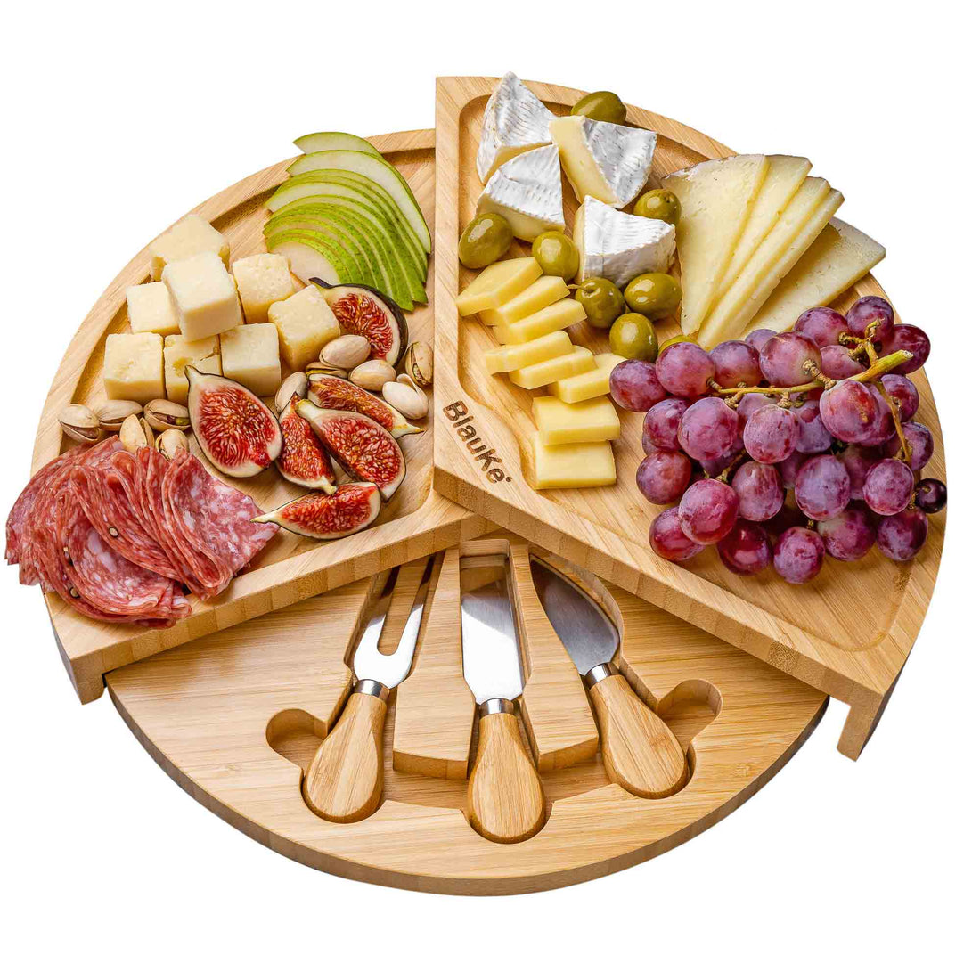 Gather Board — Swiveling Bamboo Cheese & Charcuterie Set