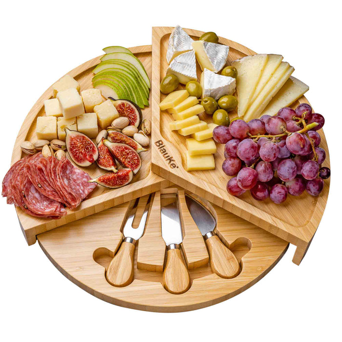 Gather Board — Swiveling Bamboo Cheese & Charcuterie Set