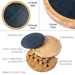 Gather Board — Round Bamboo Cheese & Charcuterie Set