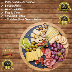 Gather Board — Round Bamboo Cheese & Charcuterie Set