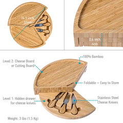 Gather Board — Swiveling Bamboo Cheese & Charcuterie Set