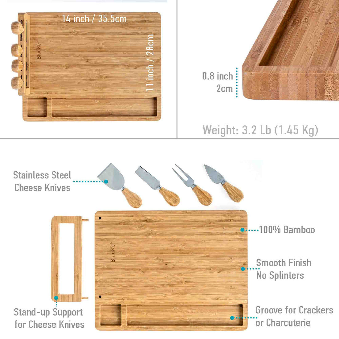 The Gathering Board — Bamboo Cheese & Knife Set