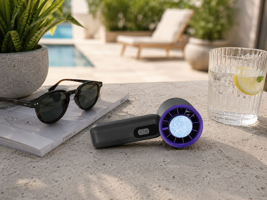 Pocket Breeze Fan — Handheld Turbo, Ice Cooling