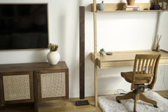 Quiet Beam — Hardwood LED Floor Lamp with Color Glow