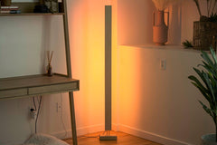 Quiet Beam — Hardwood LED Floor Lamp with Color Glow