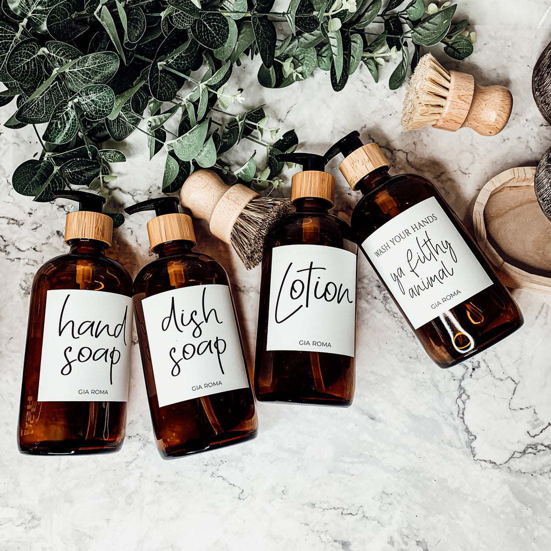 Apothecary Amber — 16oz Refillable Glass Dispenser