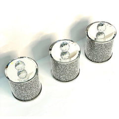 Diamond Trio — Crushed Glass Canister Set of Three