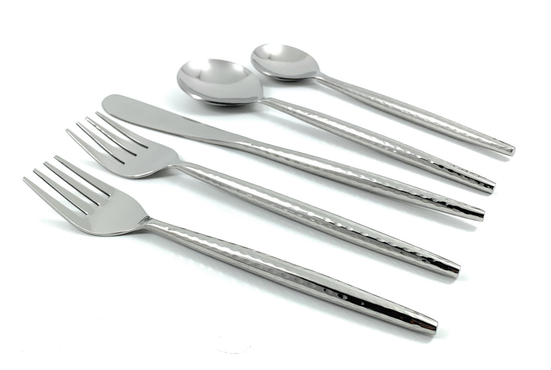 Hammered Silver — Stainless Flatware, Set of 20