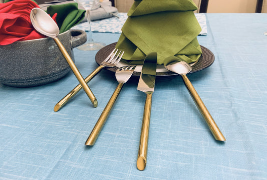 Set the Table — Gold Stainless Steel Flatware, 20 Pieces