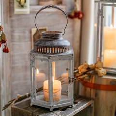 Lantern Glow — Glass & Metal Candle Holder