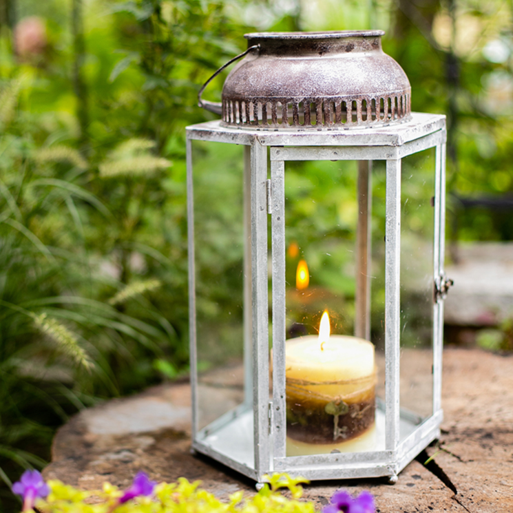 Lantern Glow — Glass & Metal Candle Holder