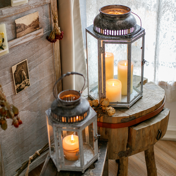 Lantern Glow — Glass & Metal Candle Holder