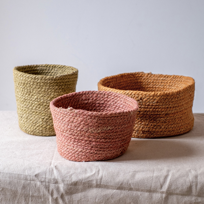 Tabletop Catchall — Hand-Woven Cotton Rope Basket