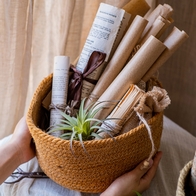 Tabletop Catchall — Hand-Woven Cotton Rope Basket