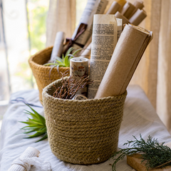 Tabletop Catchall — Hand-Woven Cotton Rope Basket