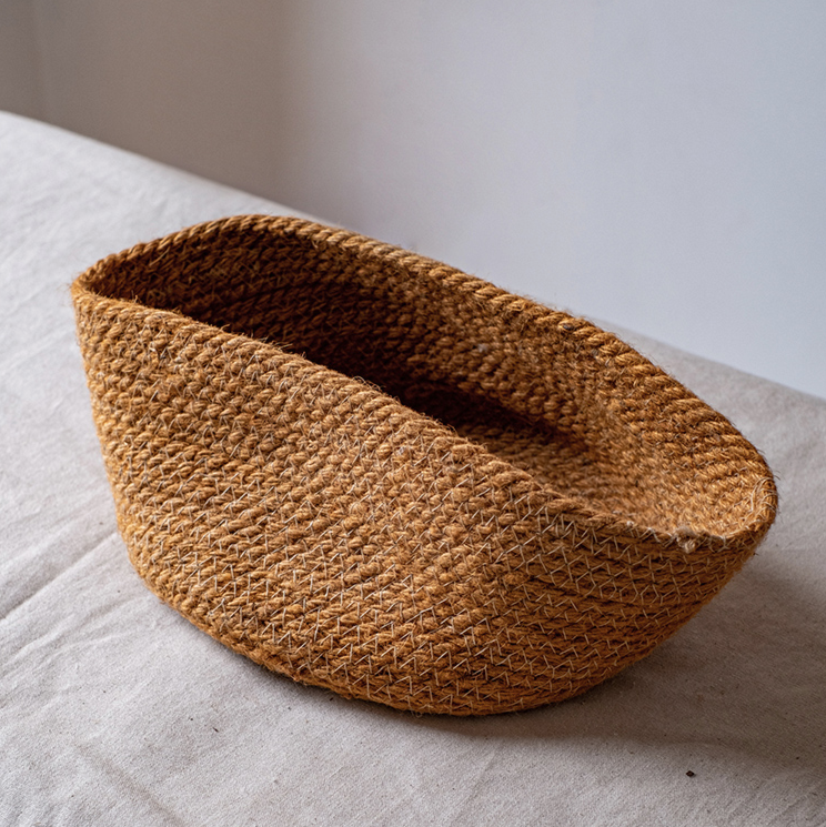 Tabletop Catchall — Hand-Woven Cotton Rope Basket