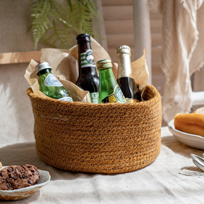 Tabletop Catchall — Hand-Woven Cotton Rope Basket