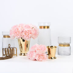 Gilded Line — Glass Bud Vase & Brass Bucket Set