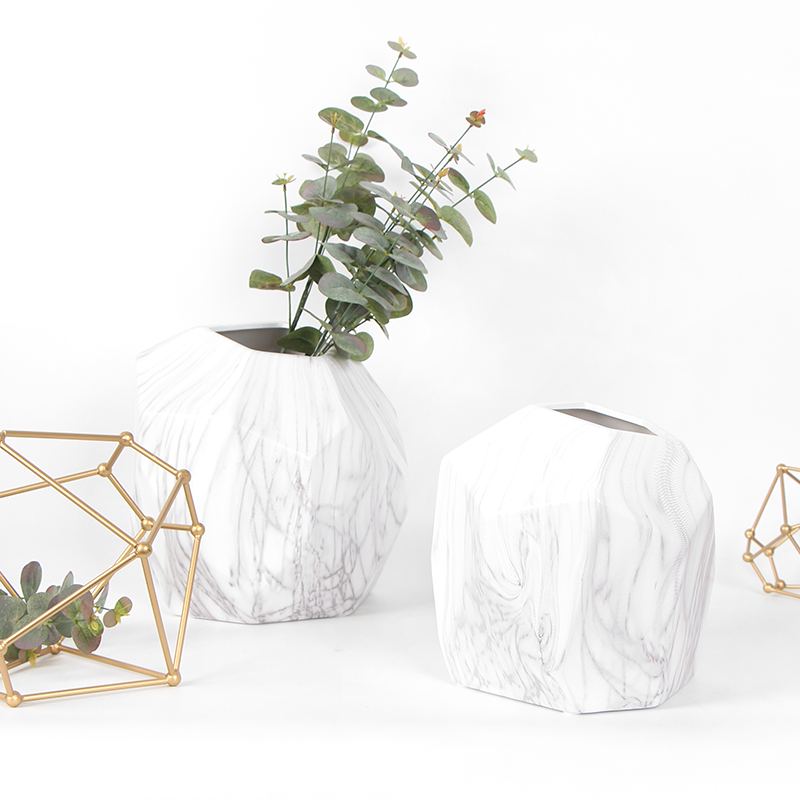 Drift Vase — Marbled Ceramic with Sculptural Curves