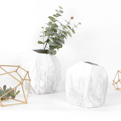 Drift Vase — Marbled Ceramic with Sculptural Curves
