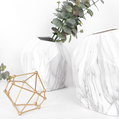 Drift Vase — Marbled Ceramic with Sculptural Curves