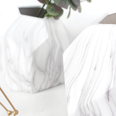 Drift Vase — Marbled Ceramic with Sculptural Curves