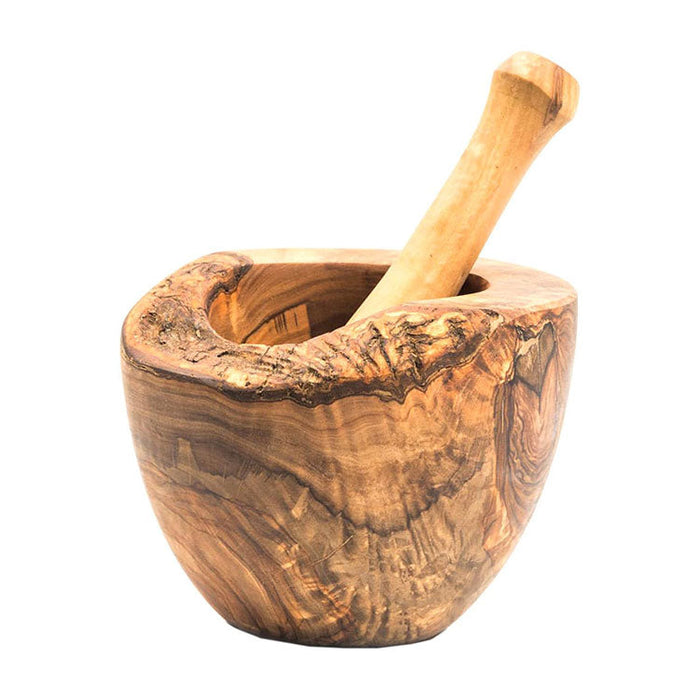 Salt Bowl — Hand-Carved Olive Wood Mortar & Pestle