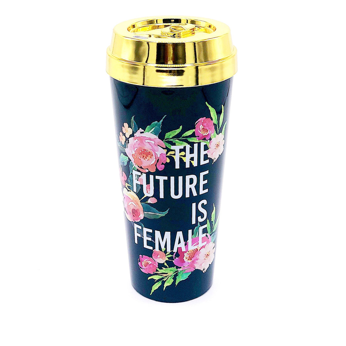 Future Is Female — Gold-Lid Insulated Travel Mug