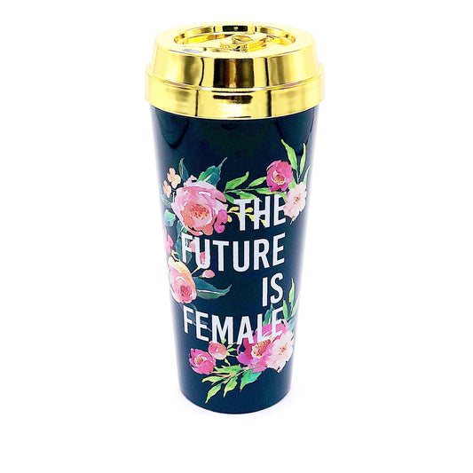 Future Is Female — Gold-Lid Insulated Travel Mug
