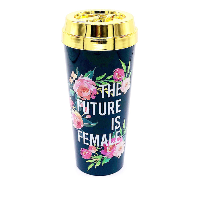 Future Is Female — Gold-Lid Insulated Travel Mug