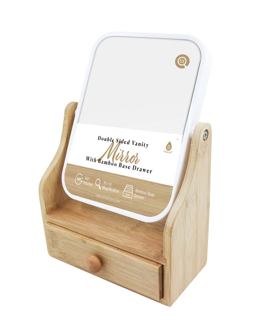 Morning Light — Dual-Sided Mirror with Bamboo Drawer