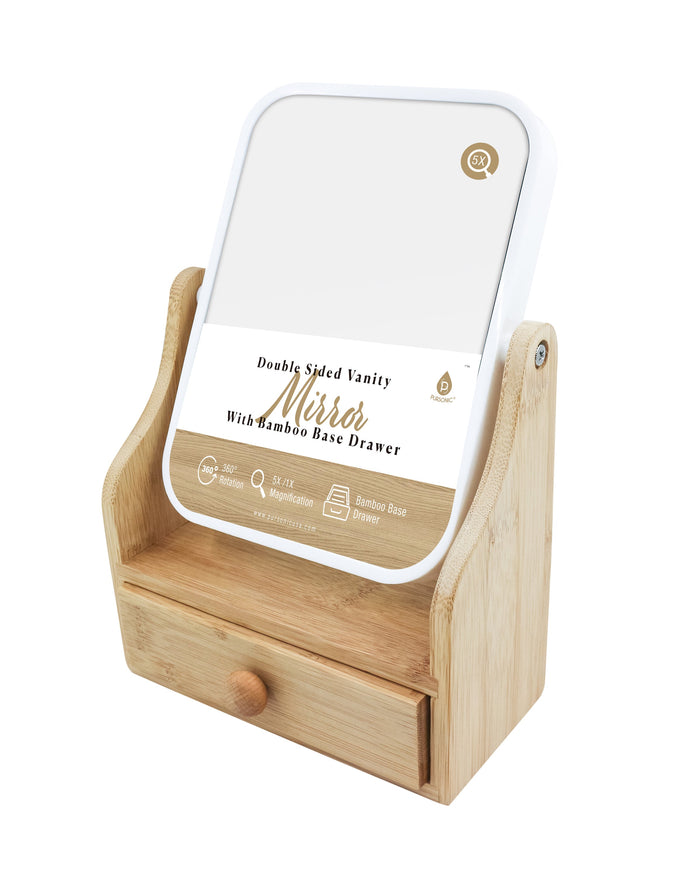 Morning Light — Dual-Sided Mirror with Bamboo Drawer