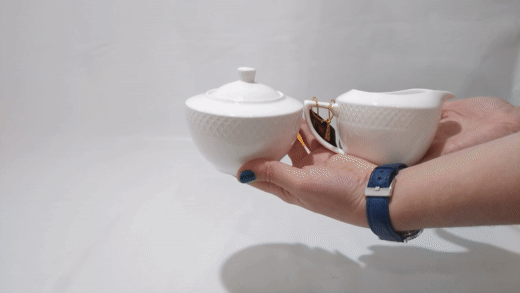 Julia Set — Porcelain Sugar Bowl & Creamer