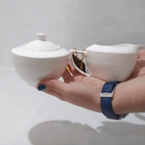Julia Set — Porcelain Sugar Bowl & Creamer