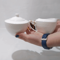 Julia Set — Porcelain Sugar Bowl & Creamer