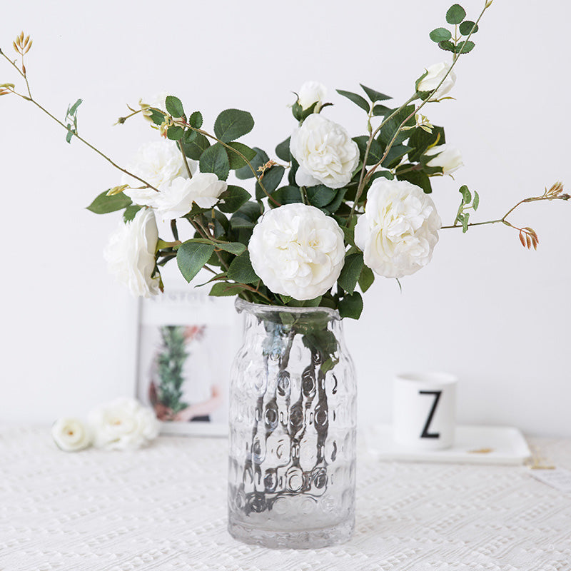 Quiet Bloom — White Peony Arrangement in Glass Vase