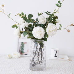 Quiet Bloom — White Peony Arrangement in Glass Vase