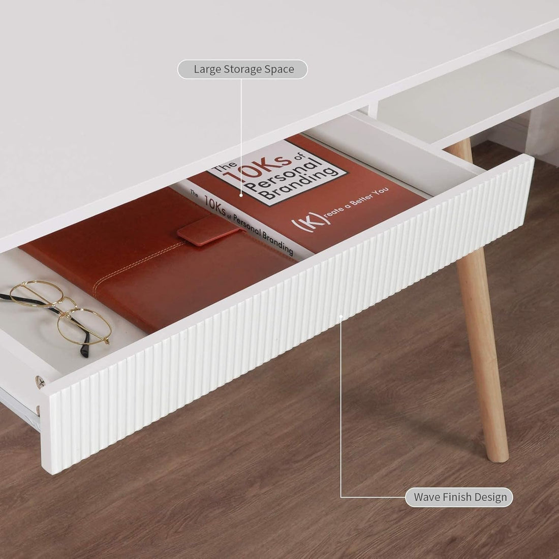 Quiet Desk — Mid-Century Writing Table with Hidden Drawer