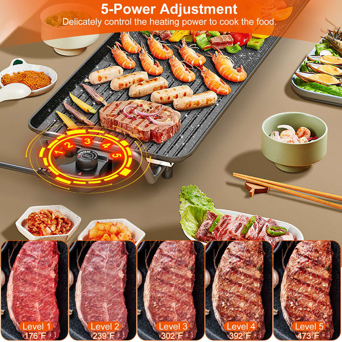 Tabletop Grill — Electric BBQ Griddle with Non-Stick Plate