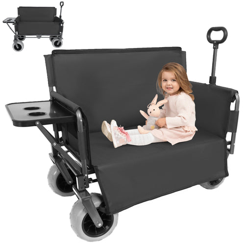 Haul & Settle Wagon — Folding, Bench & Side Table