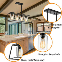 Long Table — Black Linear Chandelier for the Dining Room