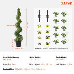 Evergreen Pair — 5' Faux Boxwood Topiary Trees