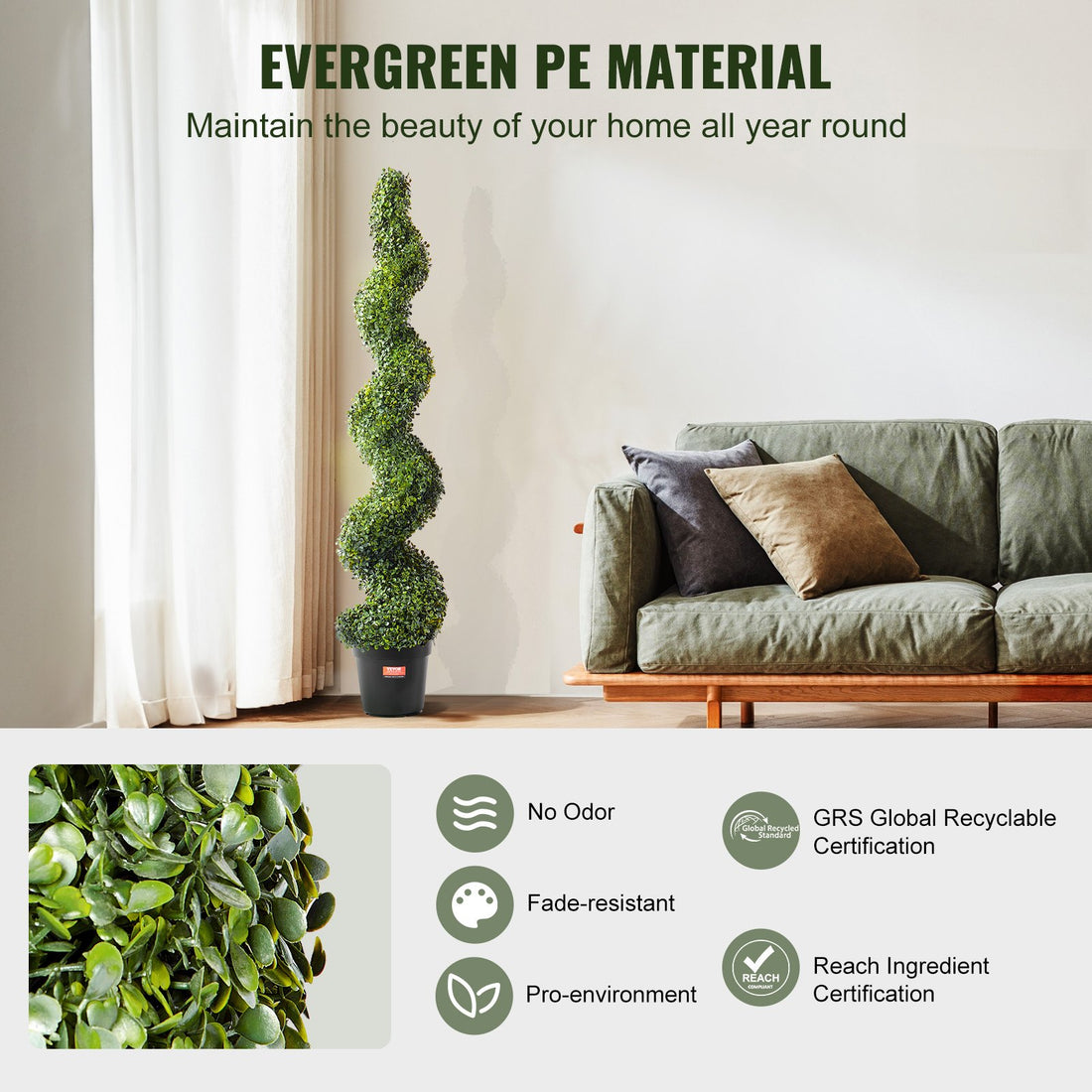 Evergreen Pair — 5' Faux Boxwood Topiary Trees