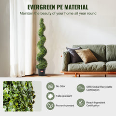 Evergreen Pair — 5' Faux Boxwood Topiary Trees