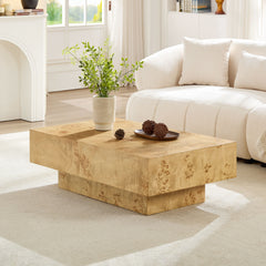 Burl & Pedestal — Mid-Century Burl Wood Coffee Table