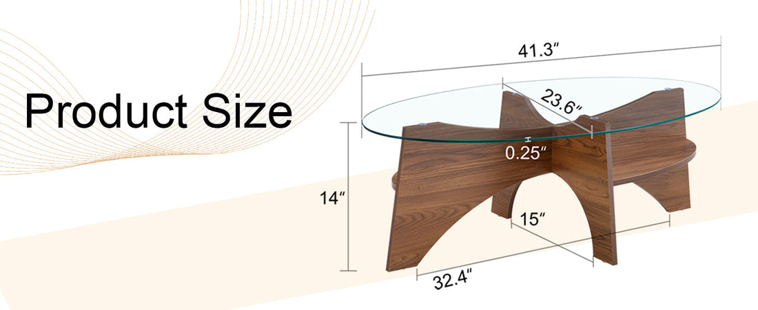 Float — Oval Tempered Glass Coffee Table
