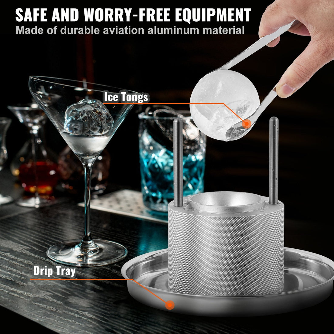 Sphere Press — Aircraft-Aluminum Ice Ball Maker
