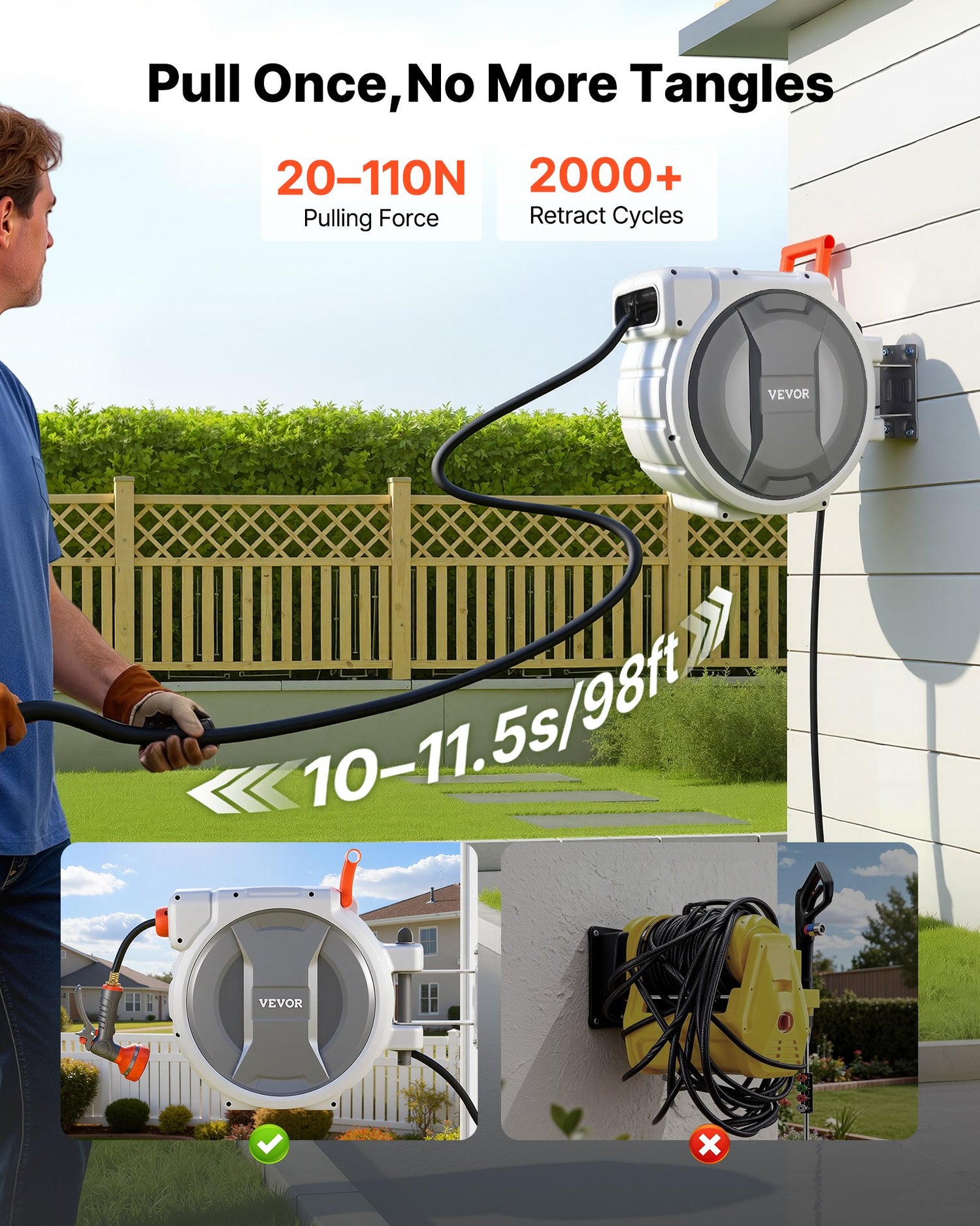 The Tidy Hose — 100 Ft Retractable Garden Reel
