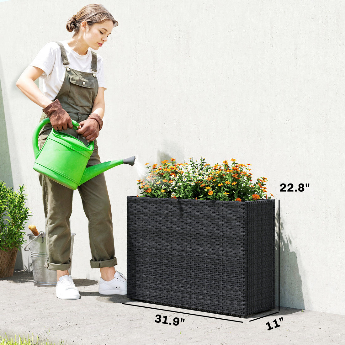 Garden Box — Tall Woven Planter with Liner